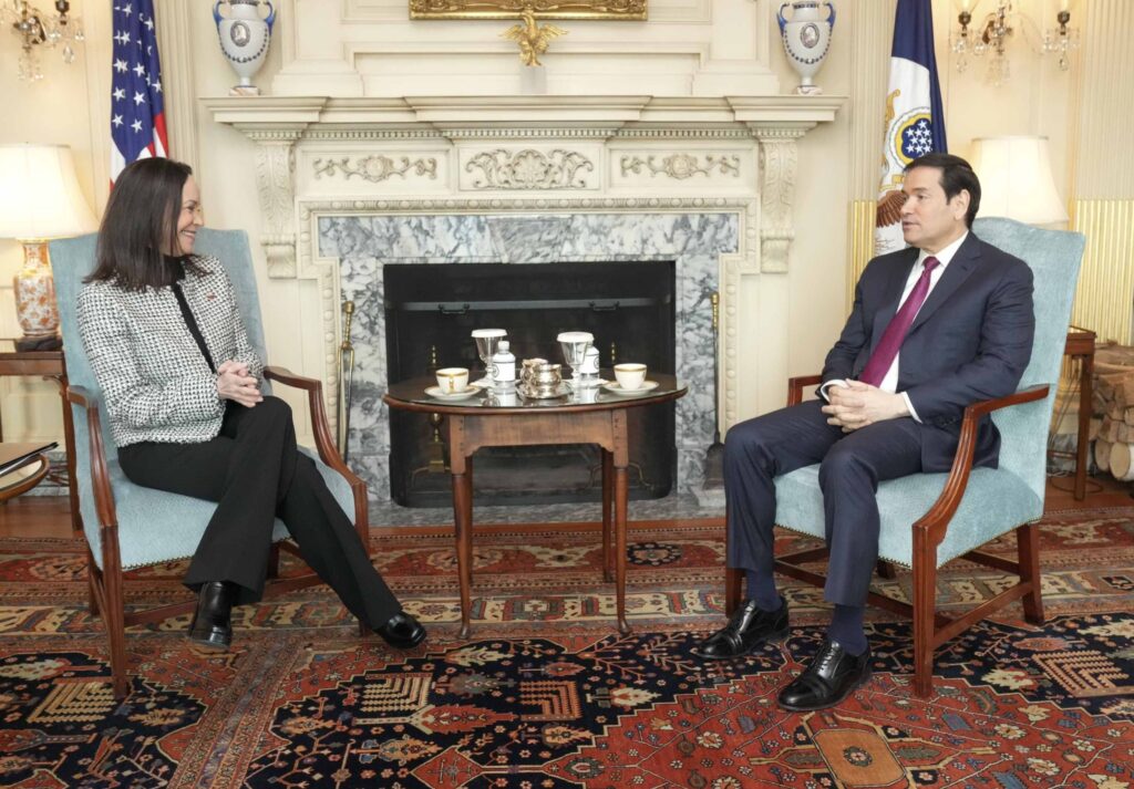 María Corina Machado se reunirá hoy con Marco Rubio en el Departamento de Estado de EE.UU.