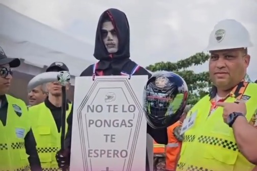 Digesett lanza campaña del “Ángel de la Muerte” para promover uso del casco en Semana Santa