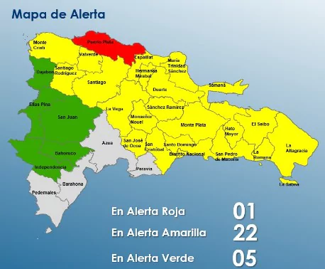 COE coloca en alerta roja a Puerto Plata; MINERD suspede docencia en la provincia