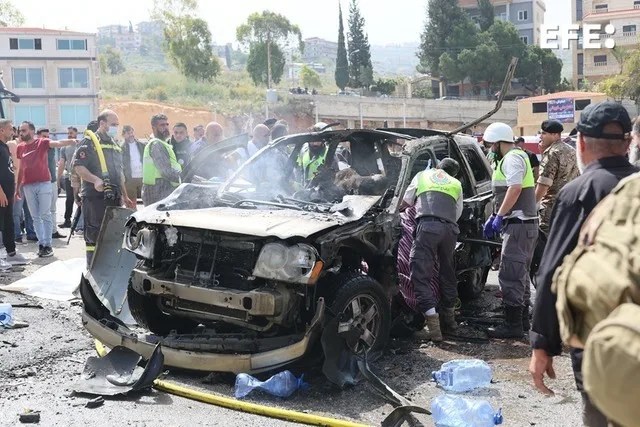Al menos 8 muertos, dos de ellos niños, en ataques israelíes a vehículos cerca de Beirut
